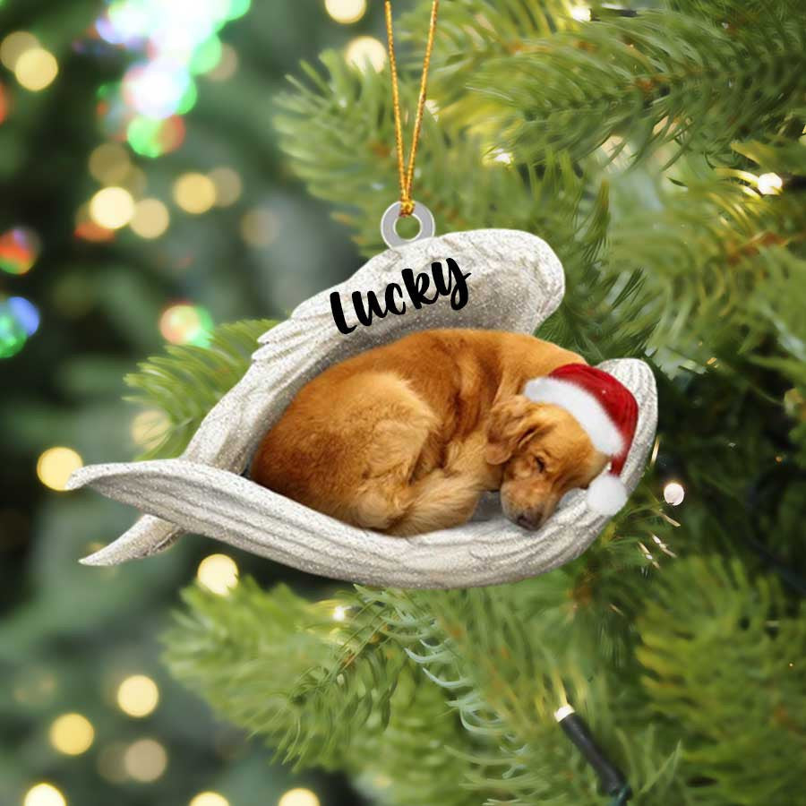 Golden retriever Sleeping Angel Christmas Flat Acrylic Dog Ornament Memorial Dog Gift