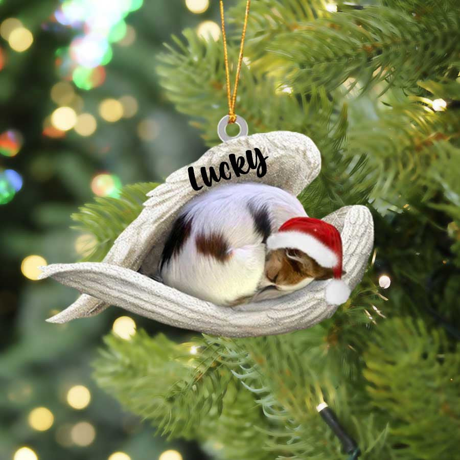 Personalized Papillon Sleeping Angel Christmas Flat Acrylic Dog Ornament Memorial Dog Gift