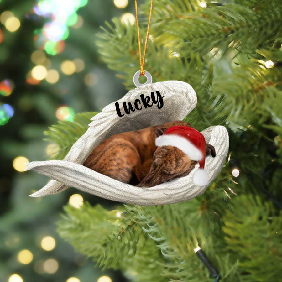 Whippet Sleeping Angel Christmas Flat Acrylic Dog Ornament Memorial Dog Gift