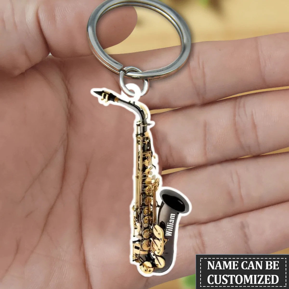 Personalized Saxophone Acrylic Keychain for Saxophone Players