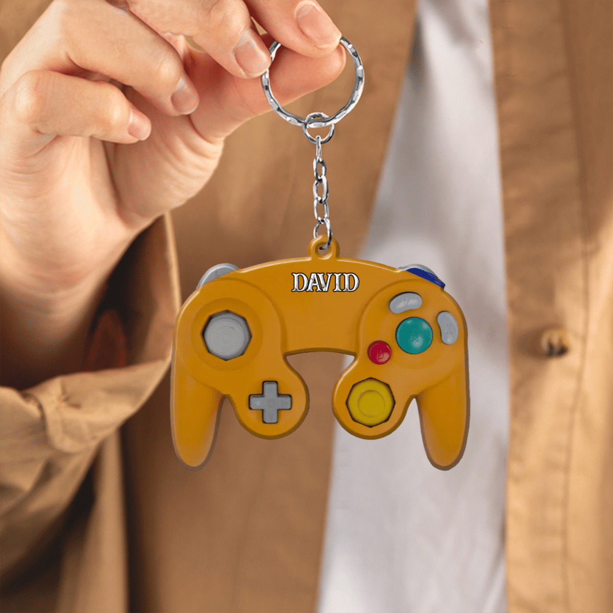 Personalized Nintendo Gamer Shaped Flat Acrylic Keychain for Gamer