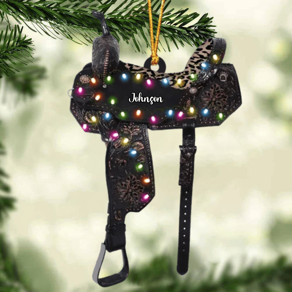 Personalized Horse Saddle For Horse Lovers Riding Horse Ornament Flat Acrylic Horse Ornament