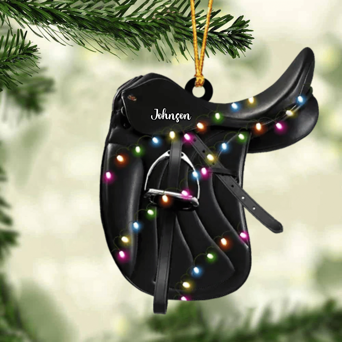 Personalized Horse Saddle For Horse Lovers Riding Horse Ornament Flat Acrylic Horse Ornament