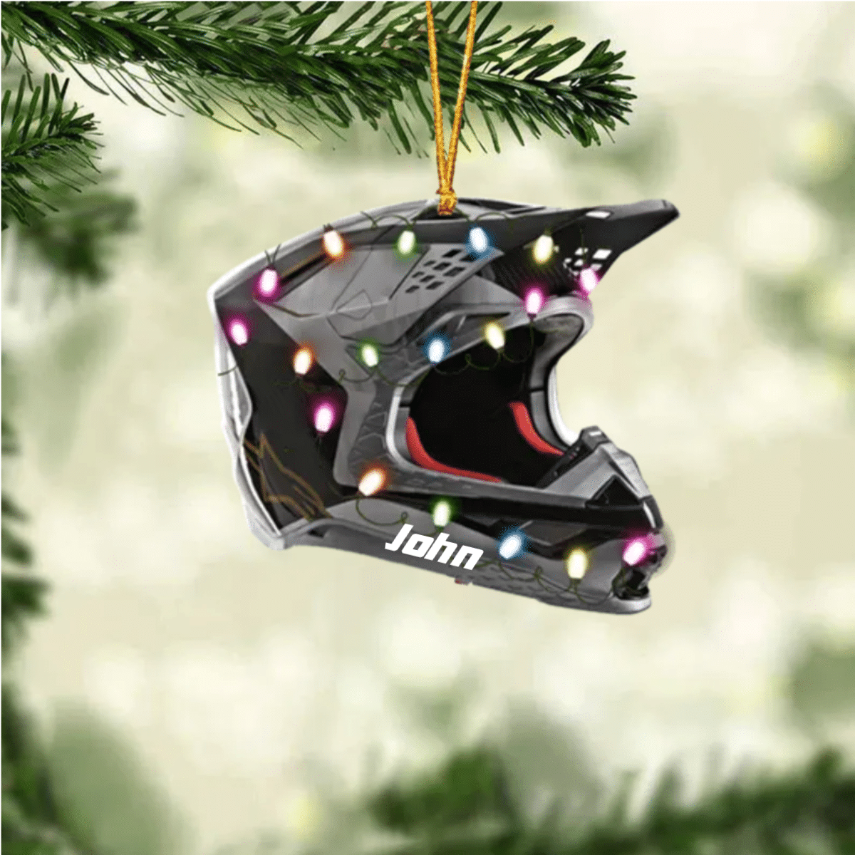 Personalized Motocross Helmet Ornament/ Flat Custom Shaped Acrylic Ornament for Motocross Lovers