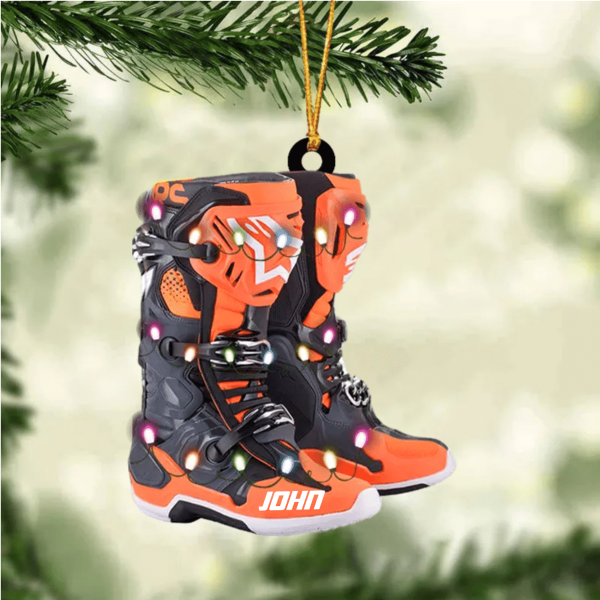 Personalized Ornament Motocross Boots Custom Shaped Acrylic Ornament for Motocross Lovers