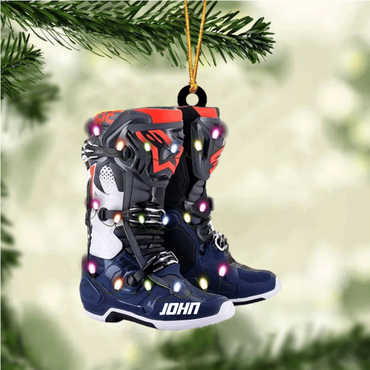 Personalized Ornament Motocross Boots Custom Shaped Acrylic Ornament for Motocross Lovers
