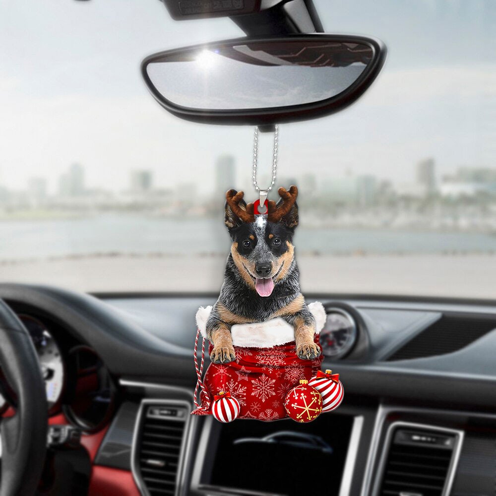 Australian Cattle Dog In Snow Pocket Christmas Car Hanging Ornament Coolspod Ornaments