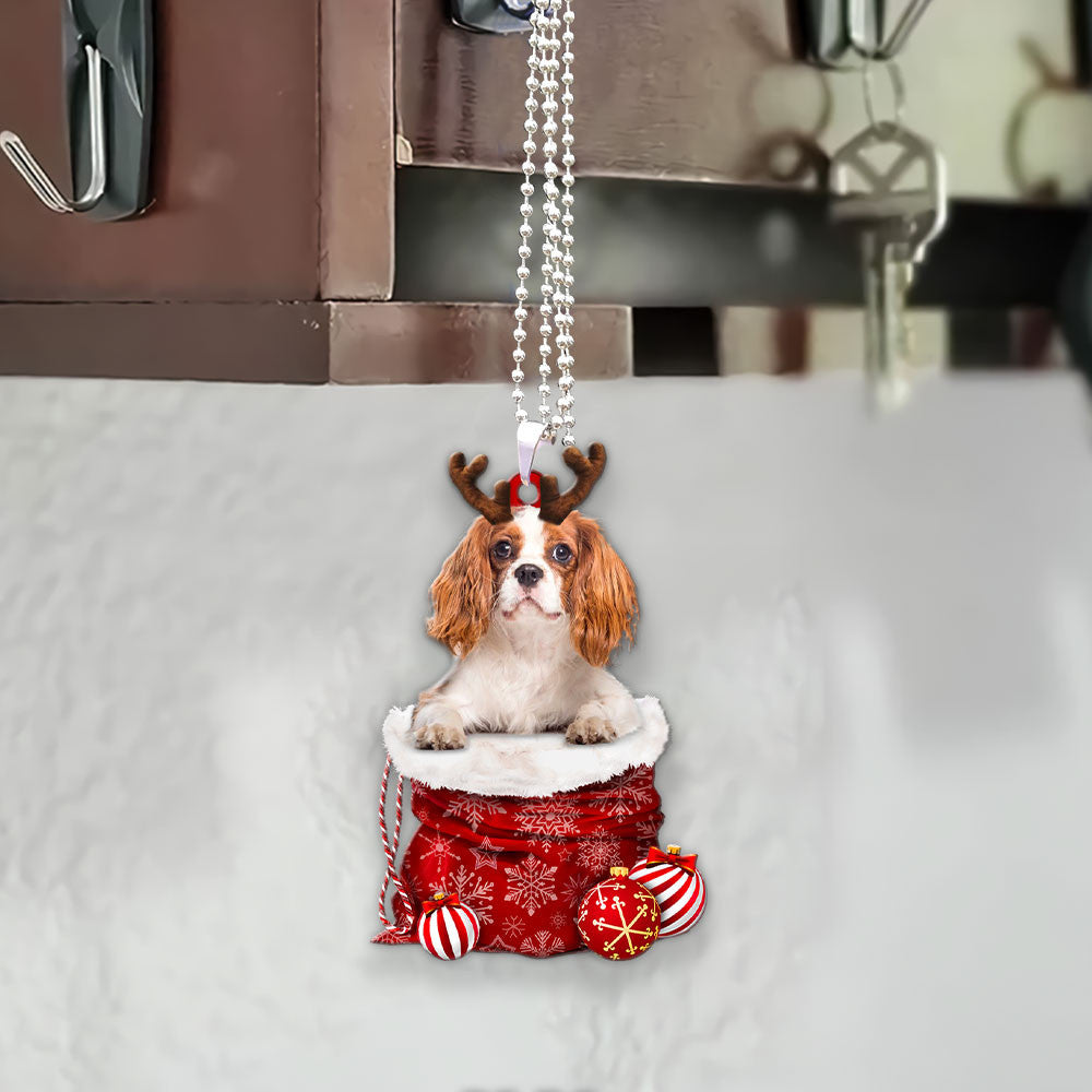 Cavalier King Charles Spaniel In Snow Pocket Christmas Car Hanging Ornament Coolspod Ornaments