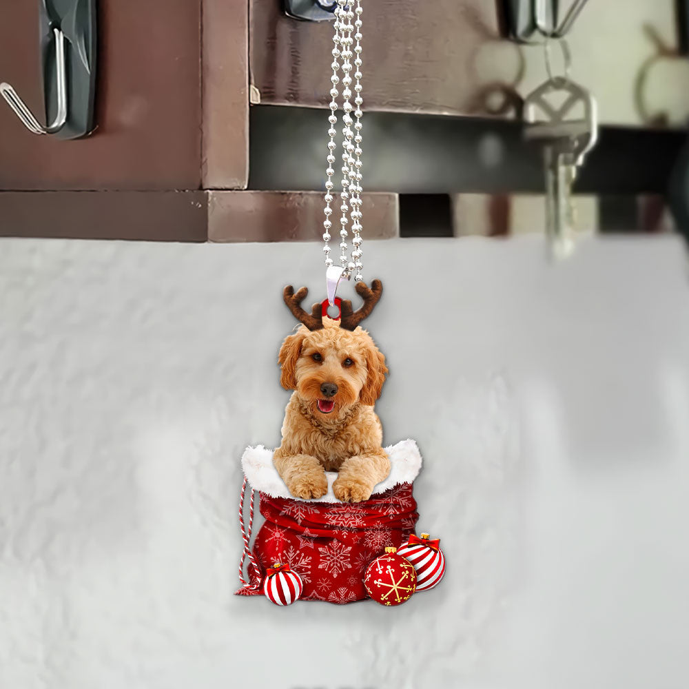 Cavapoo In Snow Pocket Christmas Car Hanging Ornament Coolspod Ornaments
