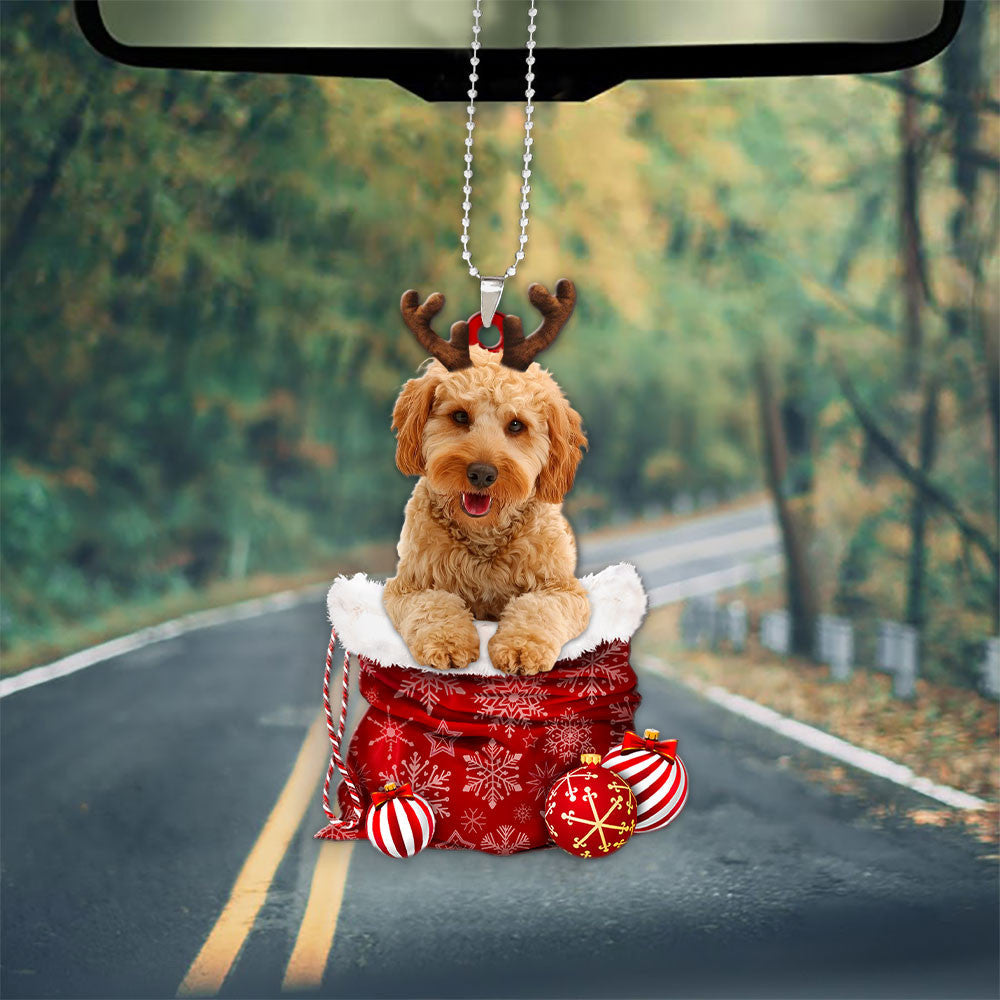 Cavapoo In Snow Pocket Christmas Car Hanging Ornament Coolspod Ornaments