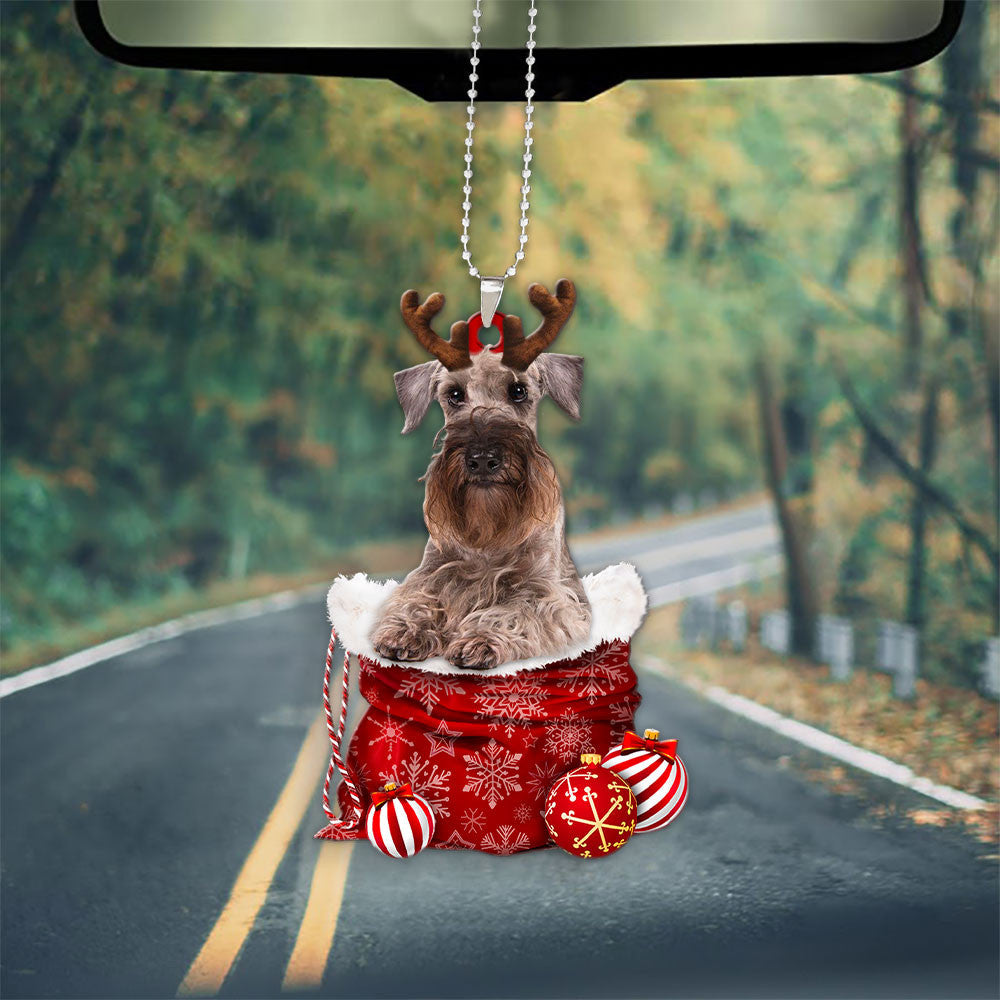 Cesky Terrier In Snow Pocket Christmas Car Hanging Ornament Coolspod Ornaments