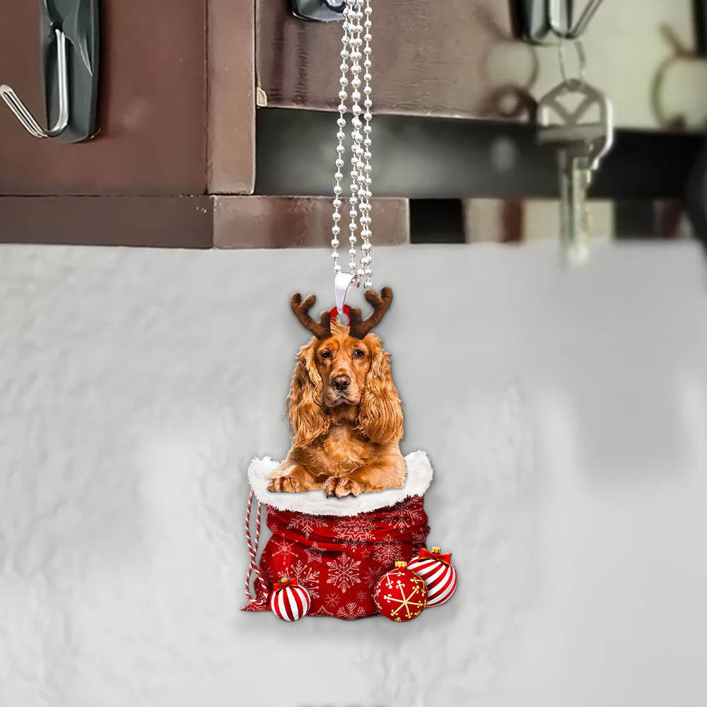 Cocker Spaniel In Snow Pocket Christmas Car Hanging Ornament Coolspod Ornaments
