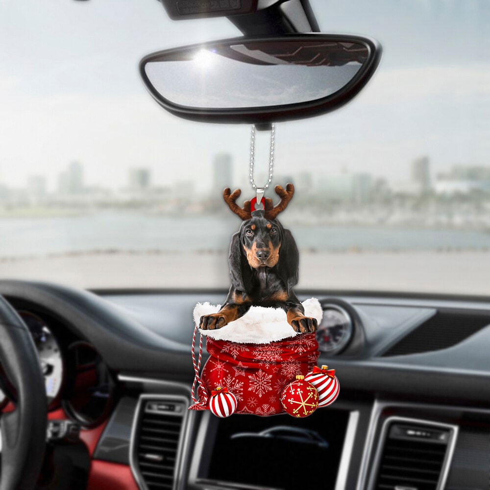 Coonhound In Snow Pocket Christmas Car Hanging Ornament Coolspod Ornaments