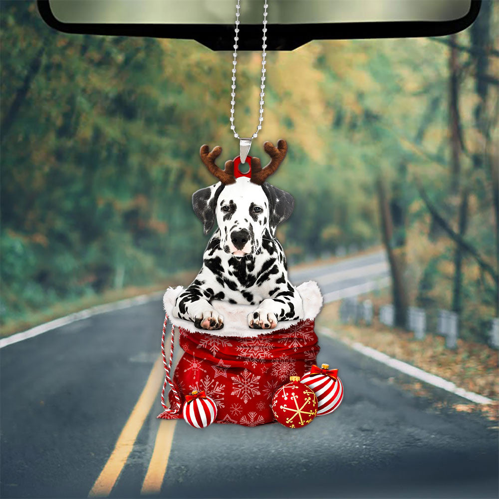 Dalmatian In Snow Pocket Christmas Car Hanging Ornament Coolspod Ornaments