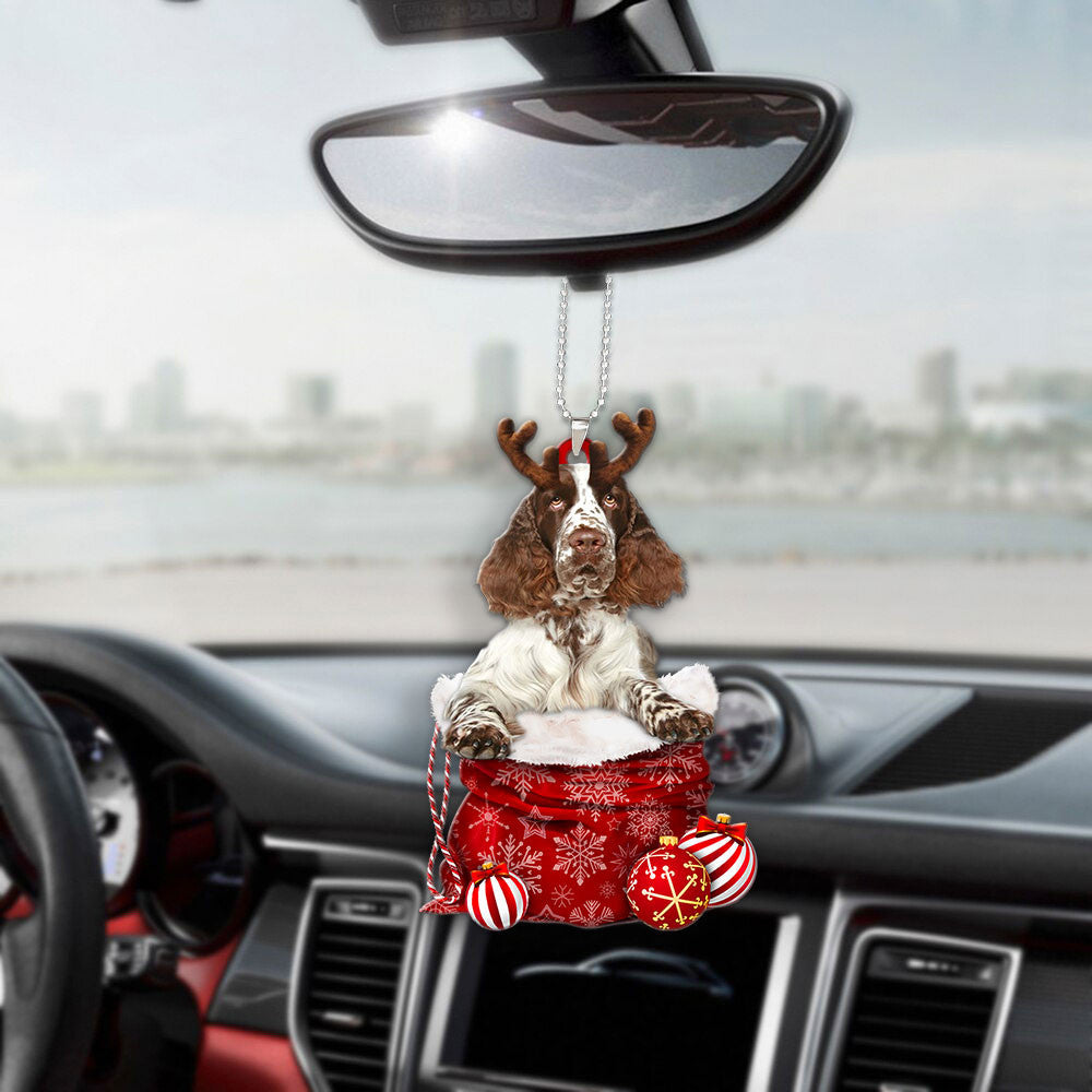 English Springer Spaniel In Snow Pocket Christmas Car Hanging Ornament Coolspod Ornaments