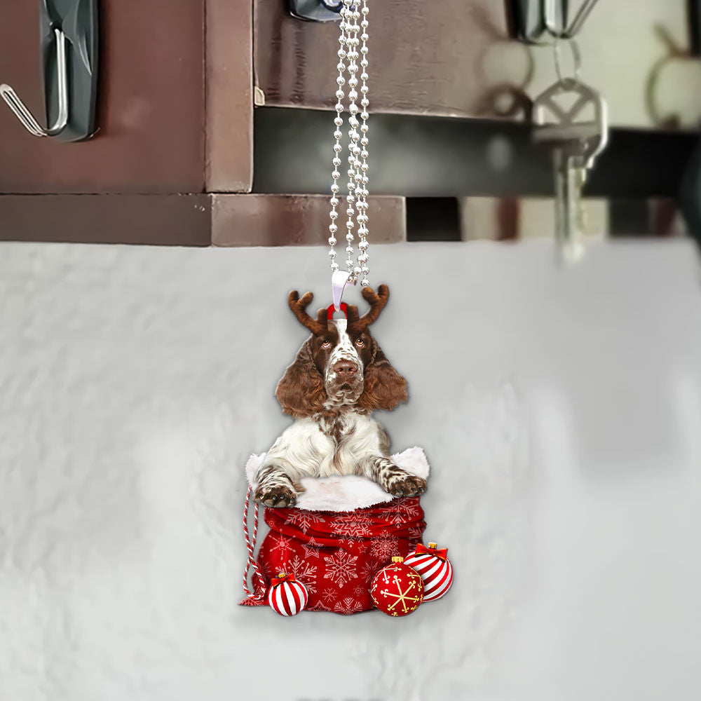English Springer Spaniel In Snow Pocket Christmas Car Hanging Ornament Coolspod Ornaments