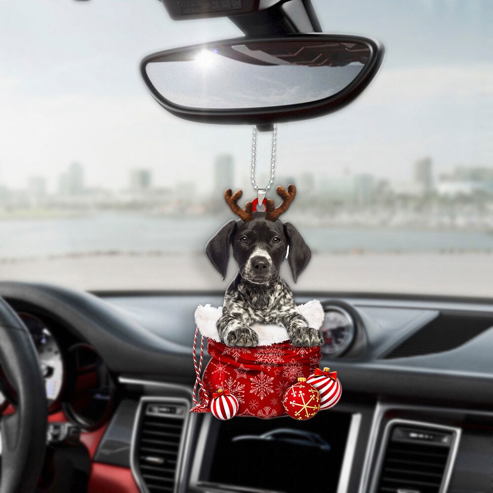 German Shorthaired Pointer In Snow Pocket Christmas Car Hanging Ornament Coolspod Ornaments