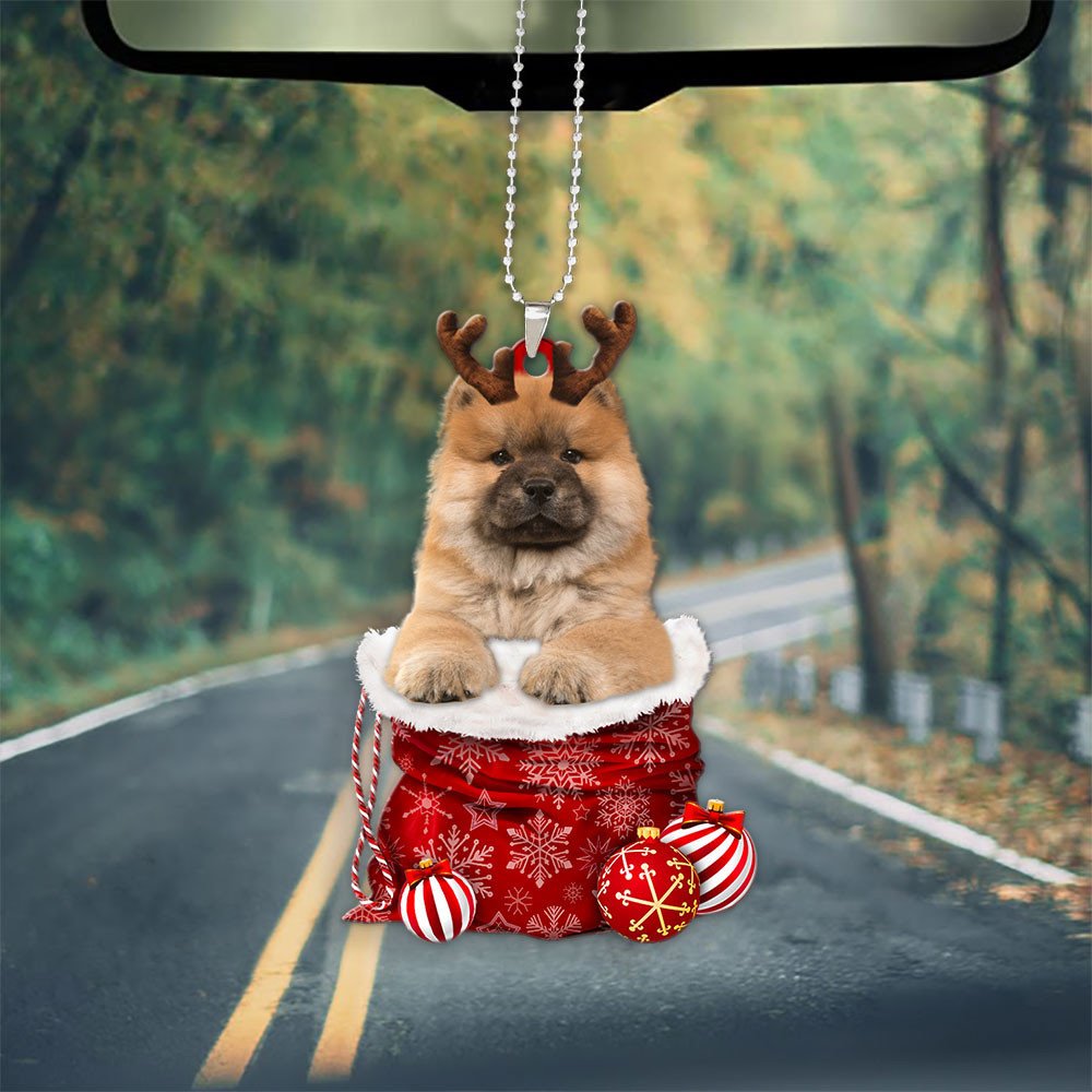 Chow Chow In Snow Pocket Christmas Car Hanging Ornament Coolspod Ornaments