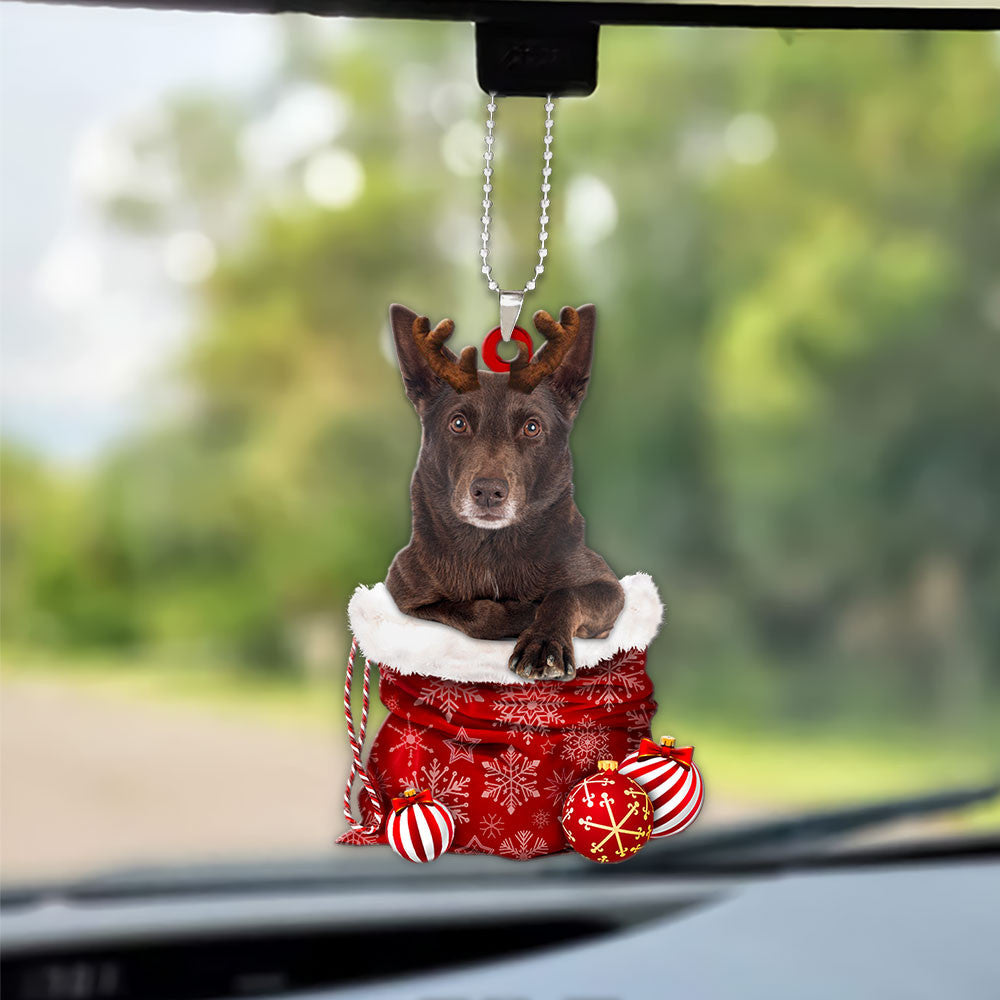 Australian Kelpie In Snow Pocket Christmas Car Hanging Ornament Coolspod Ornaments