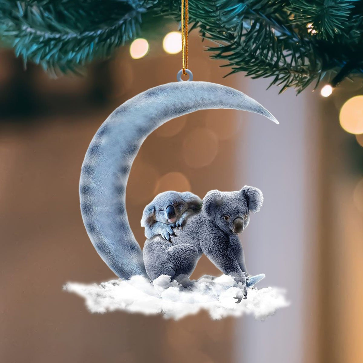 Koala Blue Moon Flat Acrylic Hanging Ornament Animals Shaped
