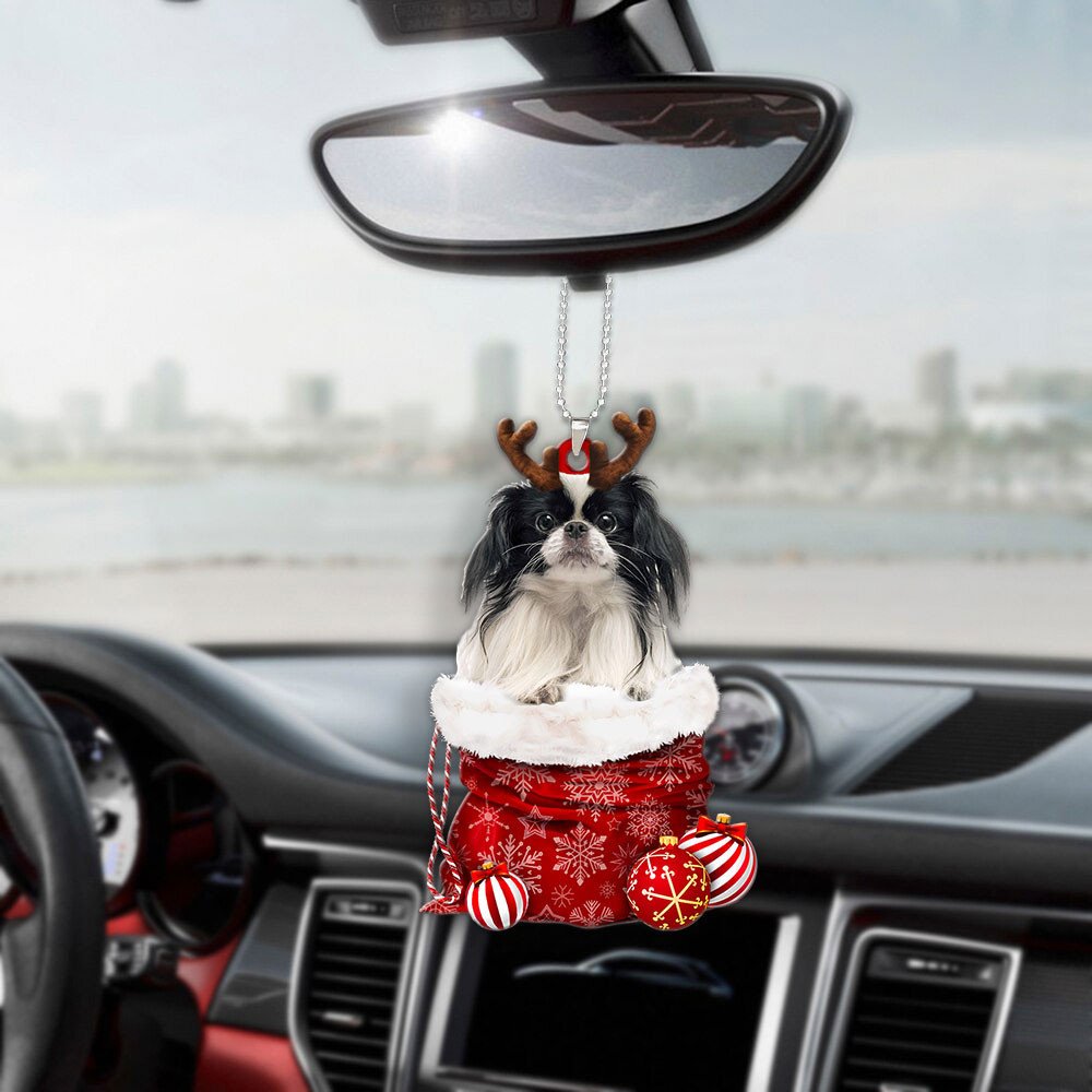 Japanese Chin In Snow Pocket Christmas Car Hanging Ornament Coolspod Ornaments