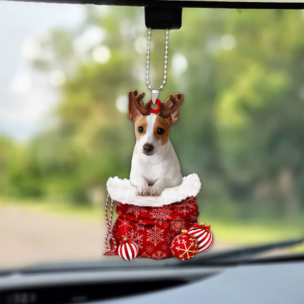 Rat Terrier In Snow Pocket Christmas Car Hanging Ornament Coolspod Ornaments