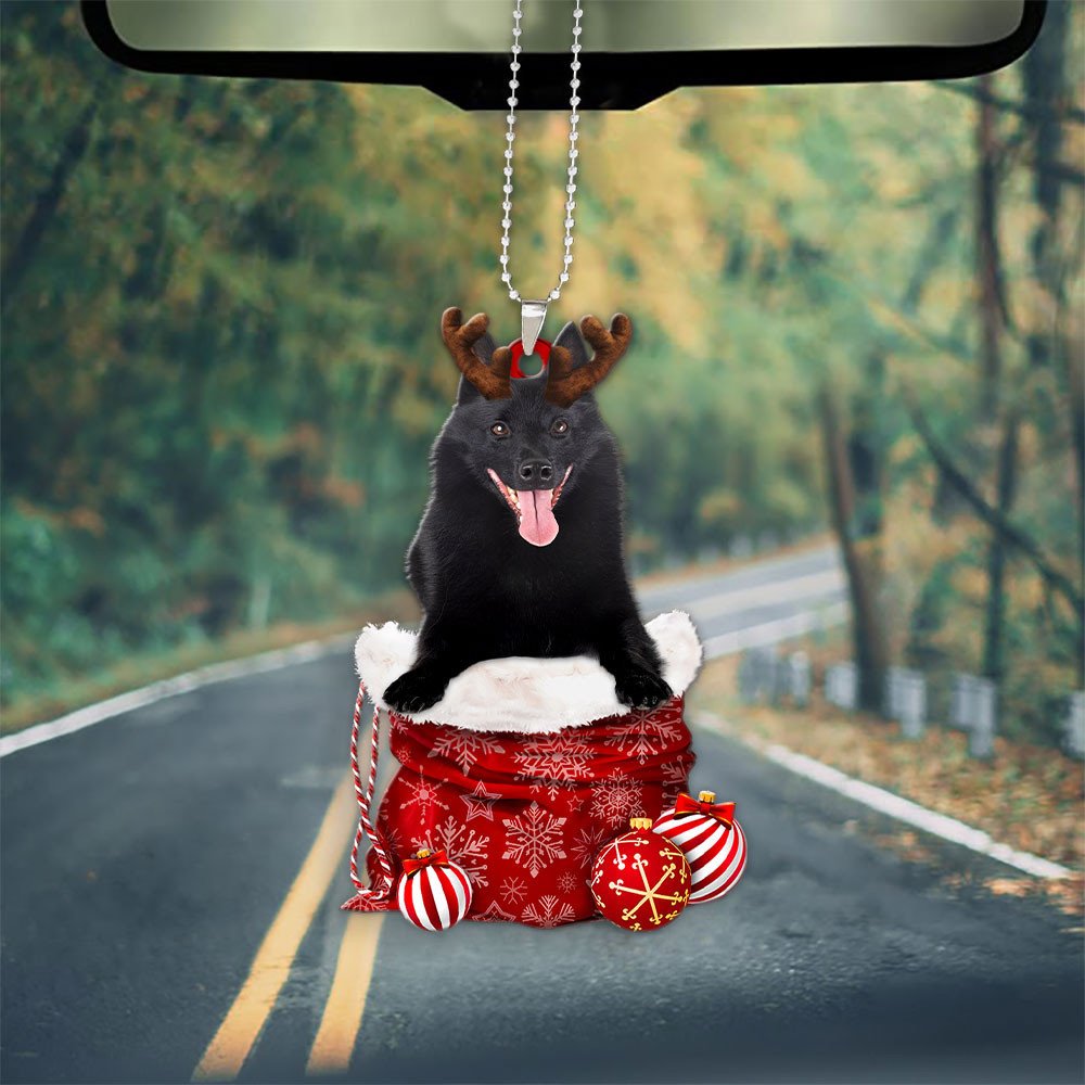 Schipperke In Snow Pocket Christmas Car Hanging Ornament Coolspod Ornaments