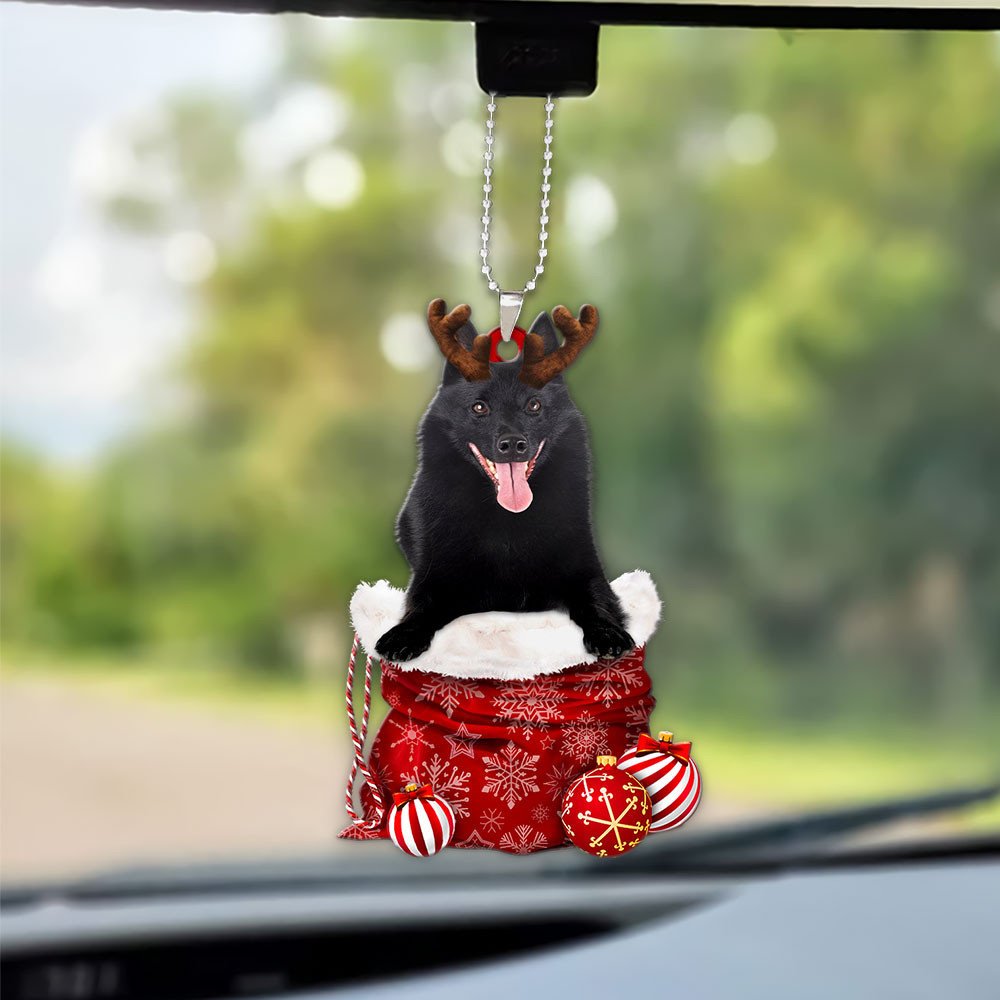 Schipperke In Snow Pocket Christmas Car Hanging Ornament Coolspod Ornaments