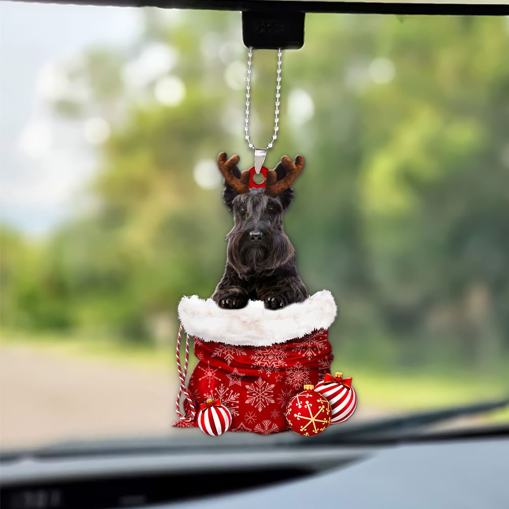 Scottish Terrier In Snow Pocket Christmas Car Hanging Ornament Coolspod Ornaments