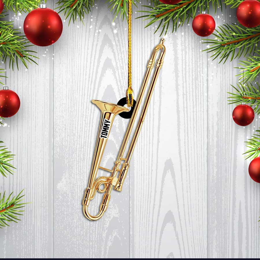 Personalized Trombone Instrument Acrylic Ornament for Trombone Players Music Day