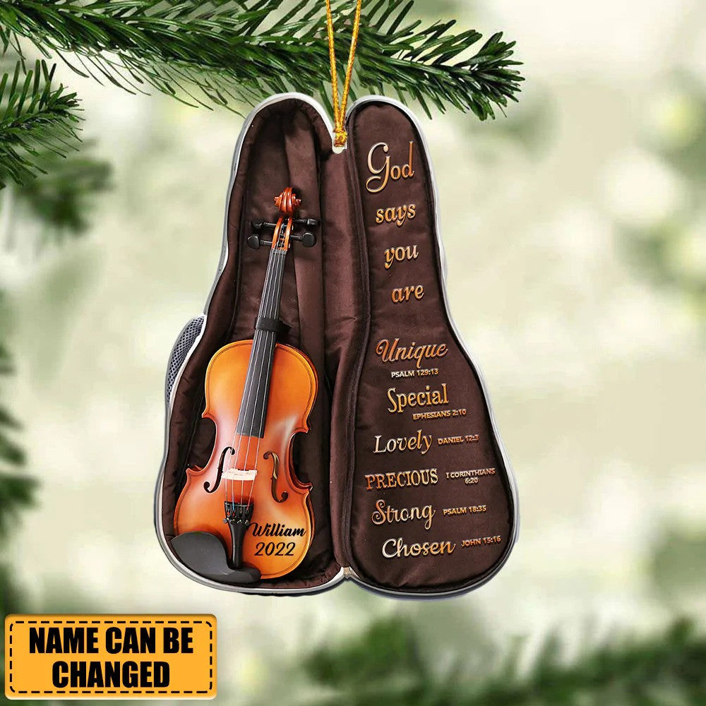 Personalized Violin Bag God Says You Are Christmas Ornament/ Custom Name Acrylic Ornament for Violin Players