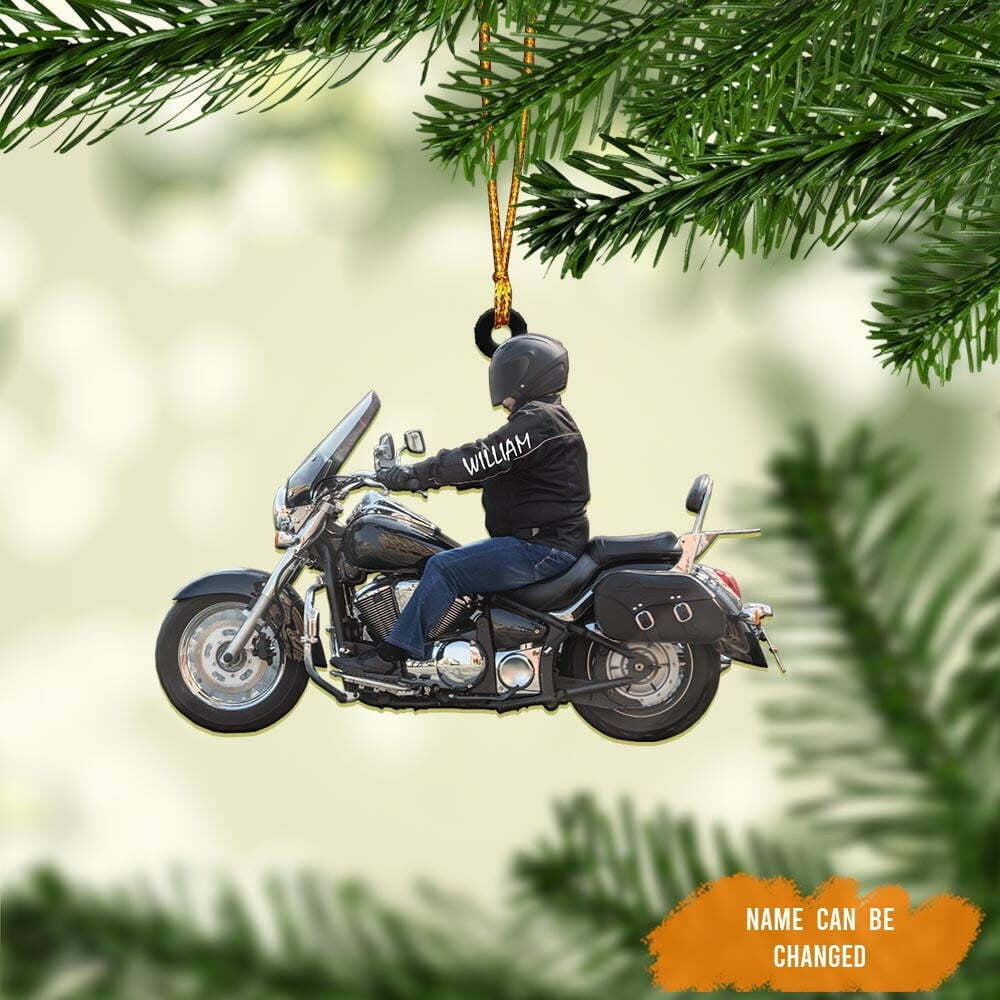 Personalized Biker Road King Motorcycle Ornament for Biker Man/ Flat Acrylic Biker Ornament