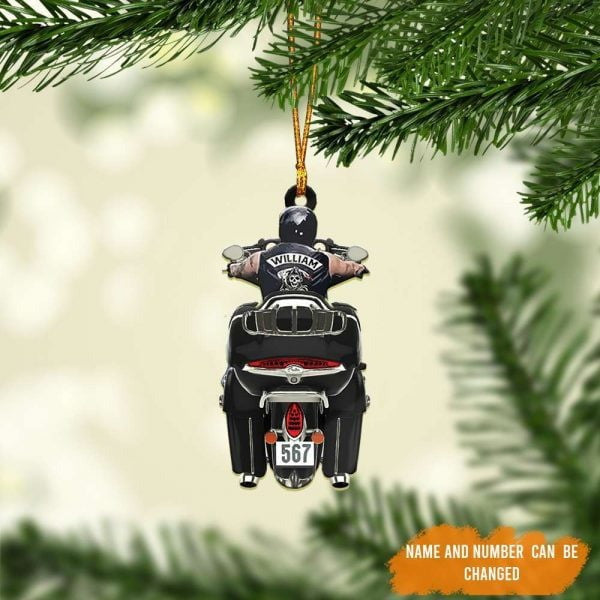 Personalized Biker Roadmaster Pursuit Motorcycle Ornament for Men/ Custom Name Flat Acrylic Biker Ornament