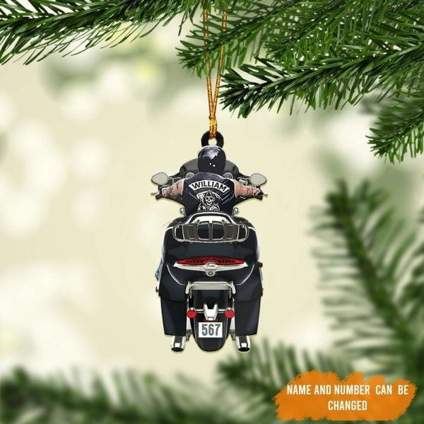 Personalized Biker Roadmaster Pursuit Motorcycle Ornament for Men/ Custom Name Flat Acrylic Biker Ornament
