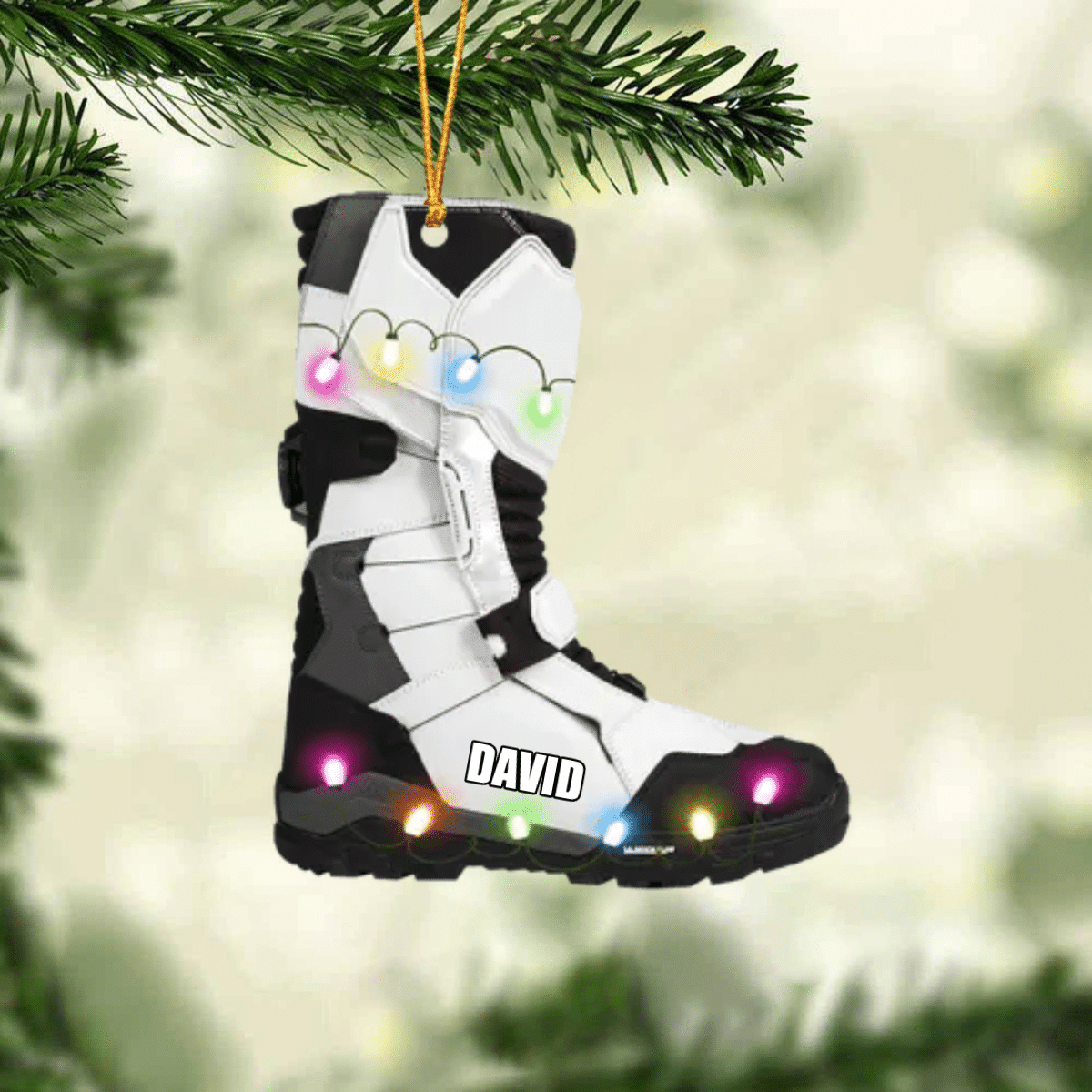 Customized Snowmobile Shoes Acrylic Christmas Ornament for Snowmobile Lovers