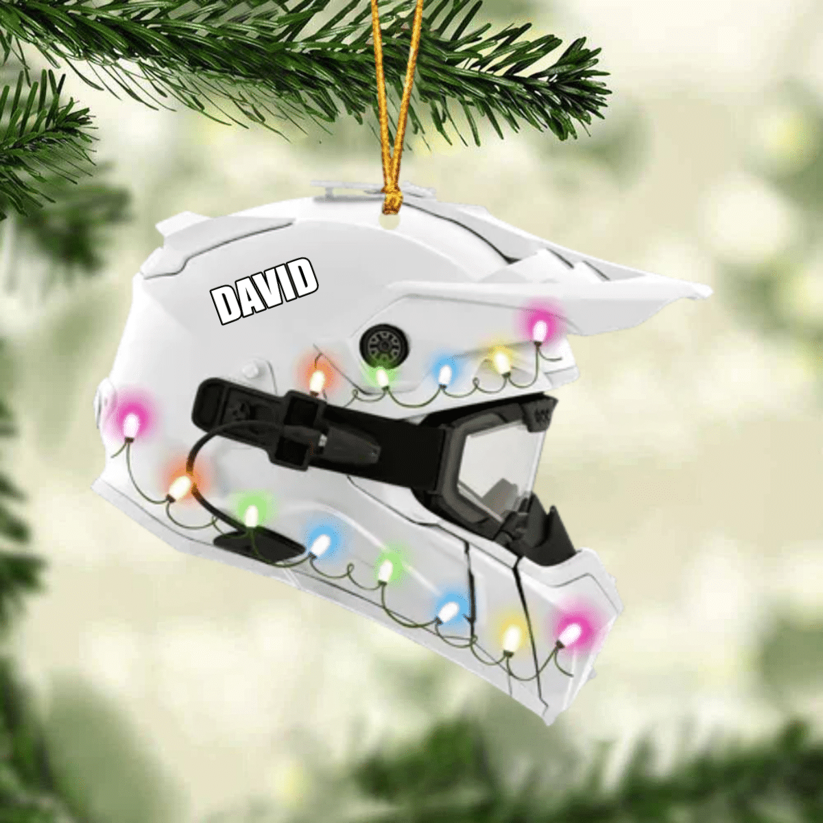 Personalized Snowmobile Helmet Acrylic Ornament for Snowmobile Lovers Christmas Gift