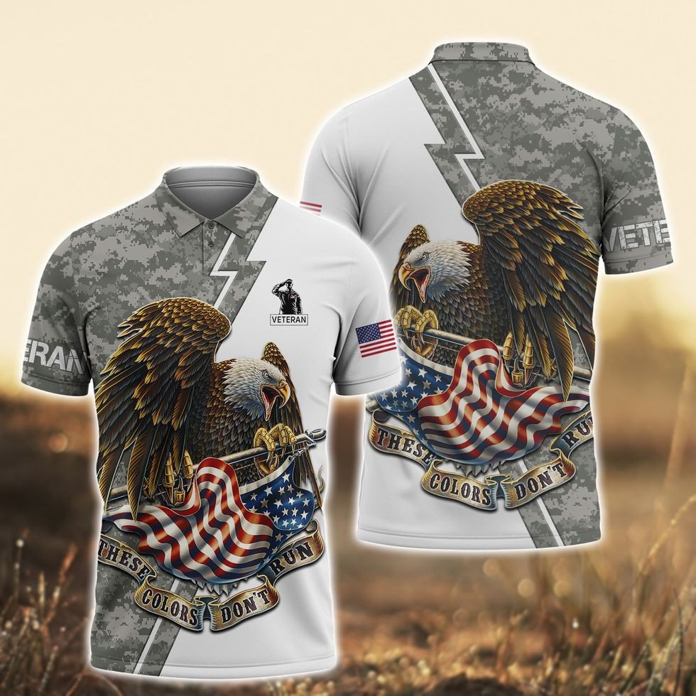 3D All Over Print Veteran Polo Shirt Men/ Veteran Clothing/ Winter Clothing For Veteran