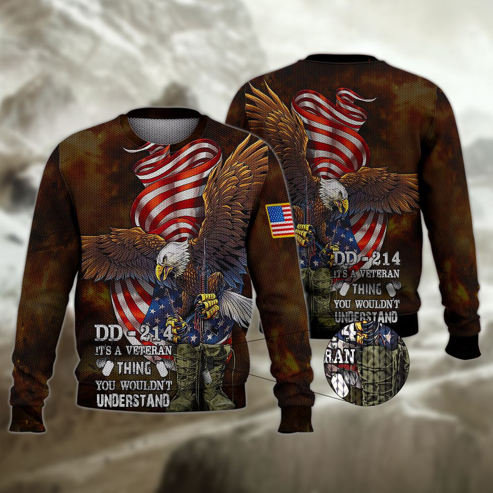 Dd-214 Veteran 3D Shirts For Men Women/ Us Veteran Sweatshirt