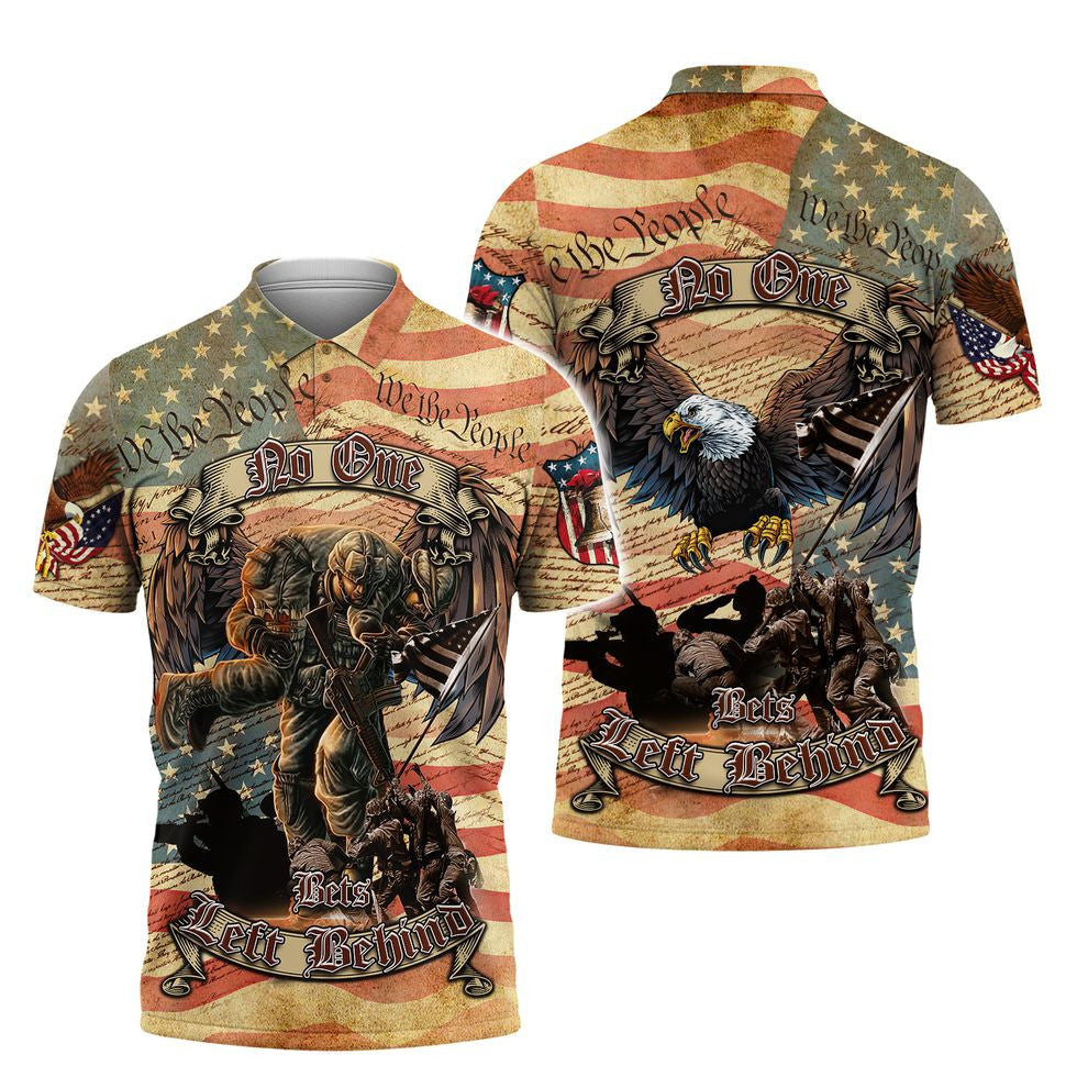Eagle Veteran T Shirt/ No One Left Behind/ Gift For Veteran/ 3D Veteran Apparel