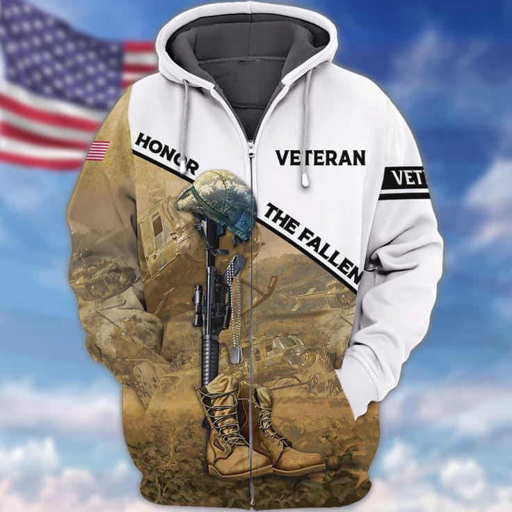 Honor The Fallen 3D Print On Shirt/ Ugly Sweater For Veteran/ Gift For Us Veteran