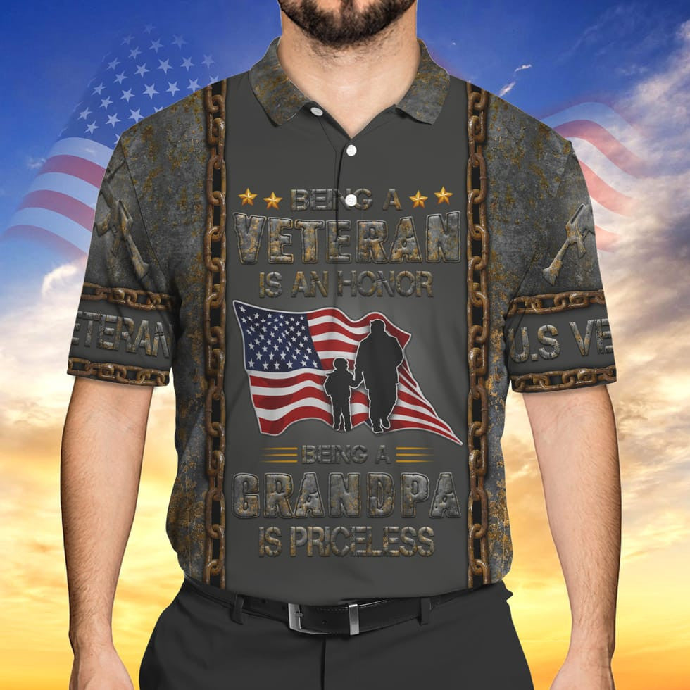 Being A Veteran Is A Honor 3D Hoodie/  Being A Grandpa Is Priceless/ Us Veteran Dad Shirt/ Gift For Veteran Dad