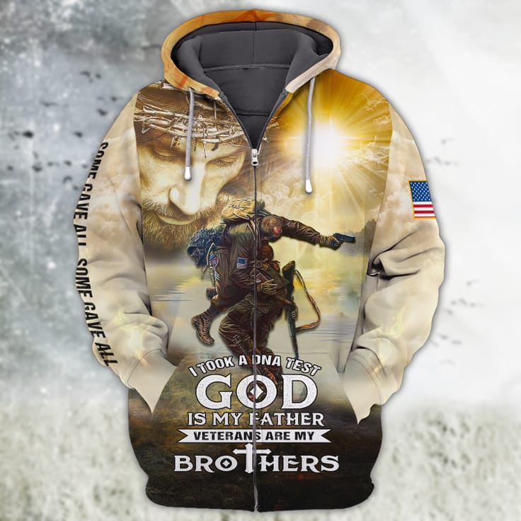 3D All Over Print Veteran Are My Brother Hoodie/ Veteran Bomber/ Sweatshirt For Veteran Man
