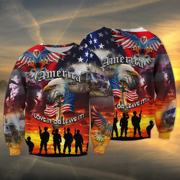 America Veteran 3D All Over Print Shirt/ Love Veteran Hoodie/ Veteran Polo Shirt Men/ Gift For Dad Veteran