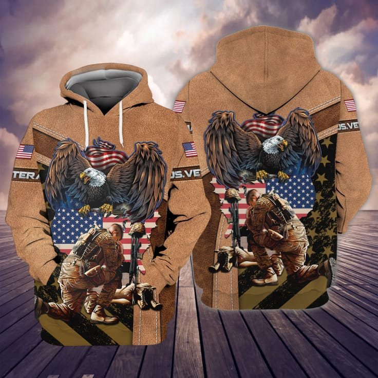 Veterans Eagle 3D Print T Shirt/ Old Veteran Clothing/ Veteran Apparel