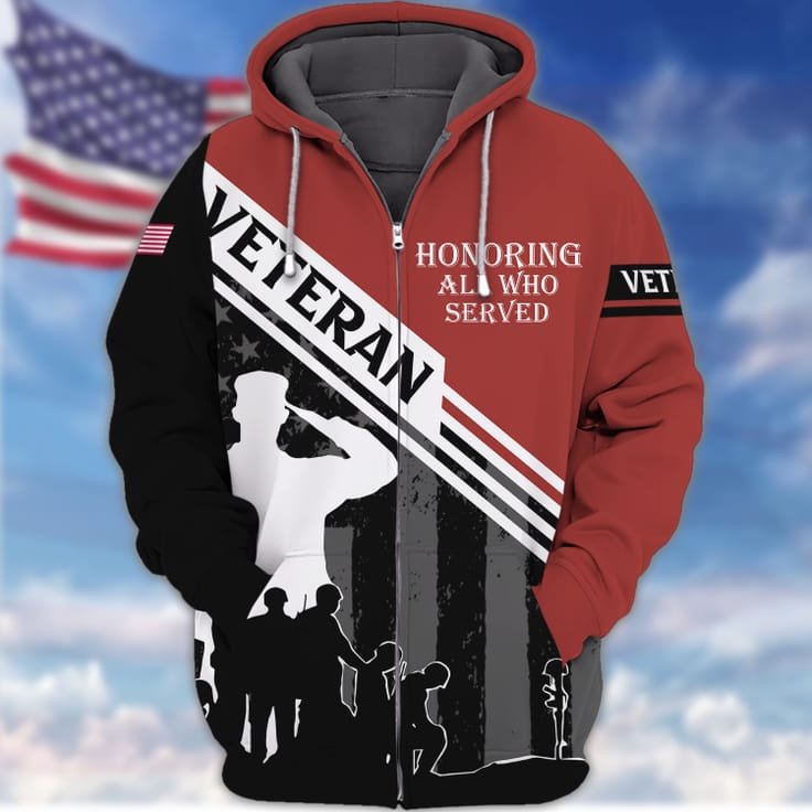 Honoring All Who Served 3D Veteran Shirt For Him/ American Veteran Gift/ Veteran Clothing