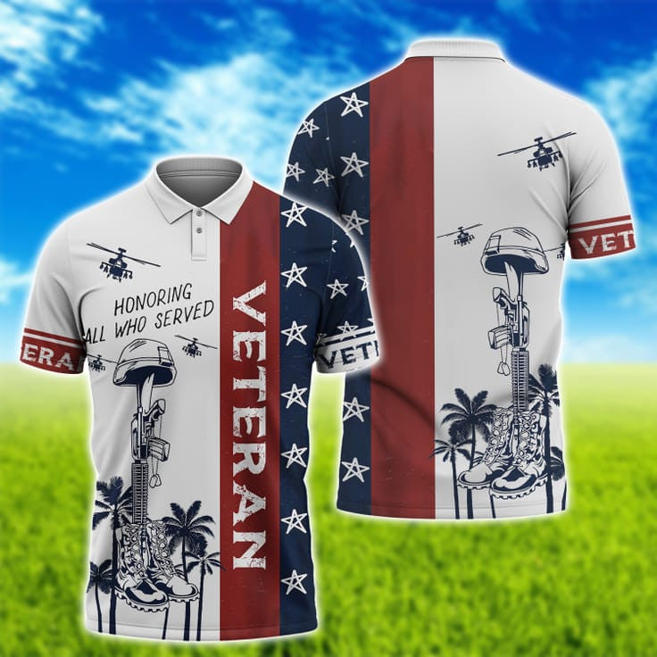 Honoring All Who Served Veteran Hawaiian Shirt/ 3D Hoodie Veteran Pattern/ Patriotic Veteran Gifts