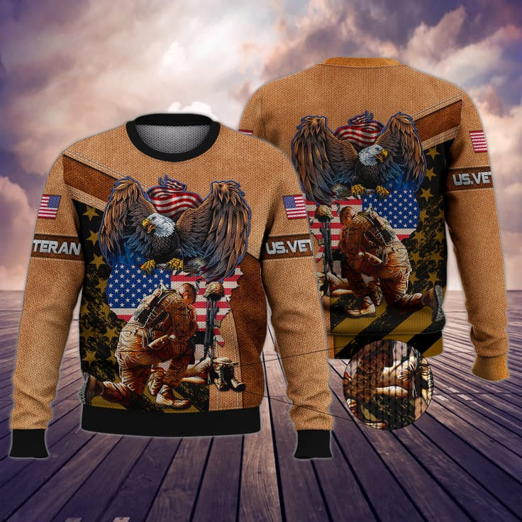 Veterans Eagle 3D Print T Shirt/ Old Veteran Clothing/ Veteran Apparel