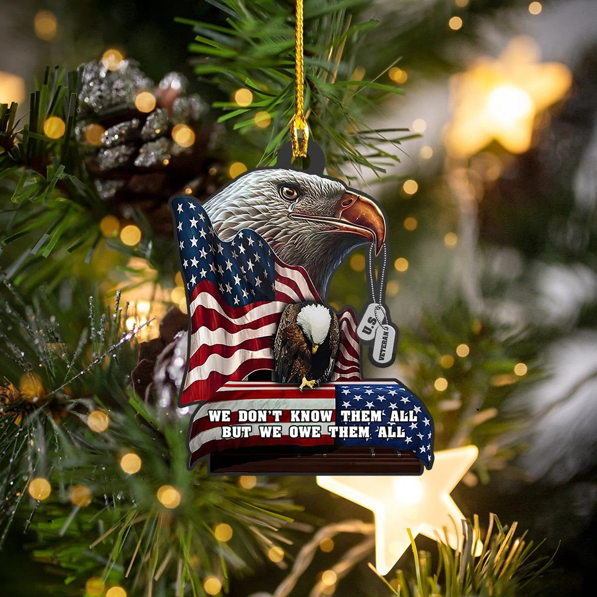 Eagle American Flag US Veteran Ornament for Veteran''s Day/ Gift for Dad Acrylic Ornament