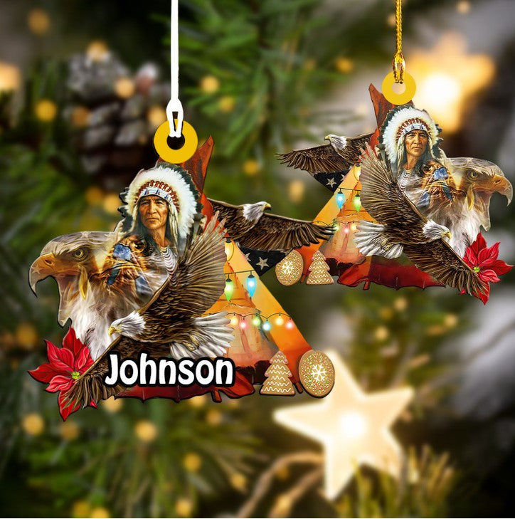 Personalized Native American Christmas Ornament/ Eagle Indians Acrylic Ornament