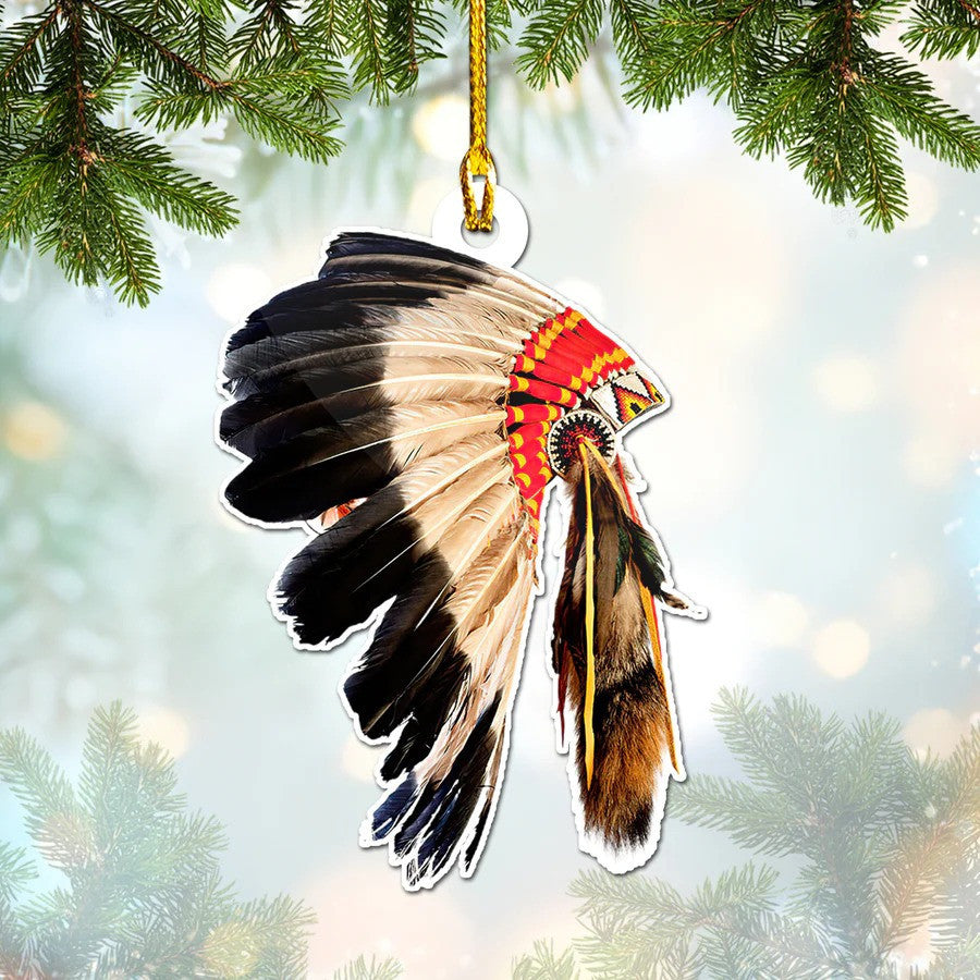 Personalized Native American Christmas Ornament/ Eagle Indians Acrylic Ornament